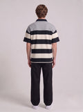 Contrast Yoke Colorblock Polo with Striped Body | Fabric Studio