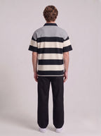 Contrast Yoke Colorblock Polo with Striped Body | Fabric Studio