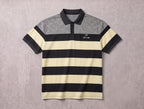 Contrast Yoke Colorblock Polo with Striped Body | Fabric Studio