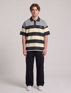 Contrast Yoke Colorblock Polo with Striped Body | Fabric Studio