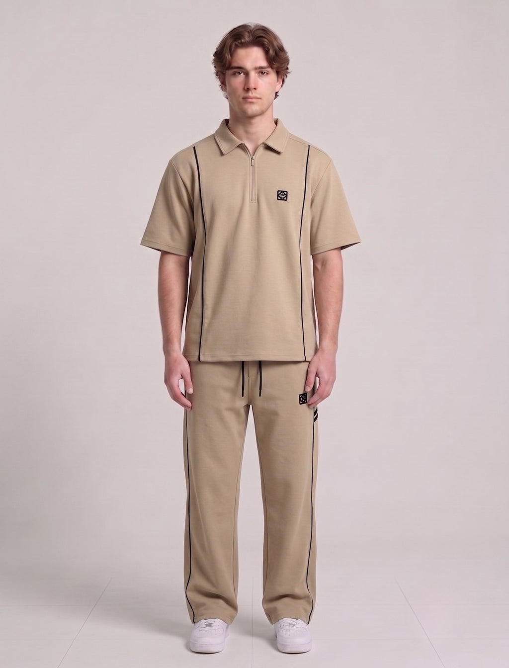 Casual Short-Sleeve Polo and Pants Matching Set | Fabric Studio