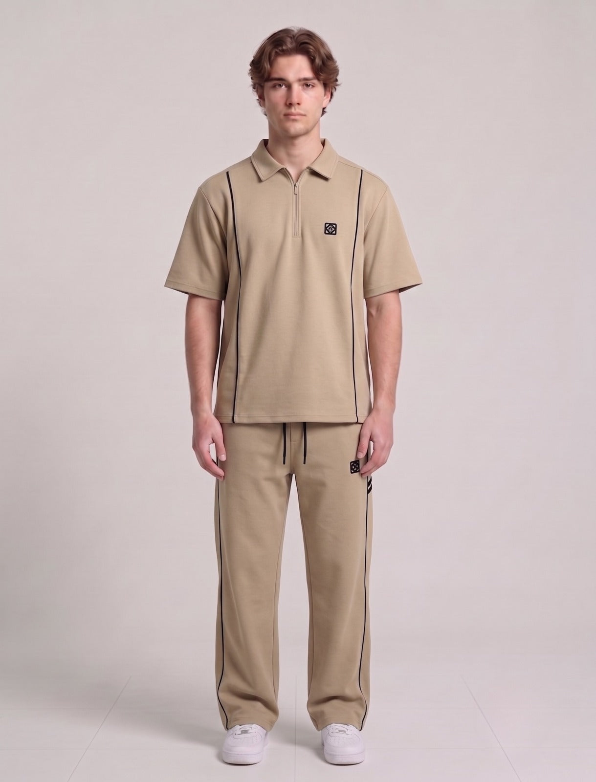 Casual Short-Sleeve Polo and Pants Matching Set | Fabric Studio