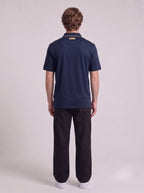 Classic Short-Sleeve Polo with White Piping Detail | Fabric Studio