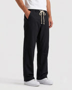 Casual Black Tech Pants with Contrast Drawstring | Fabric Studio