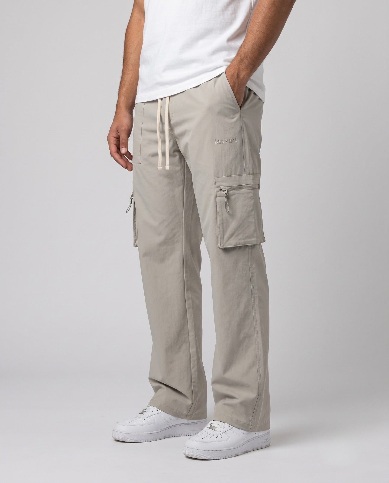 Casual Relaxed-Fit Utility Pants with Zip Pockets | Fabric Studio