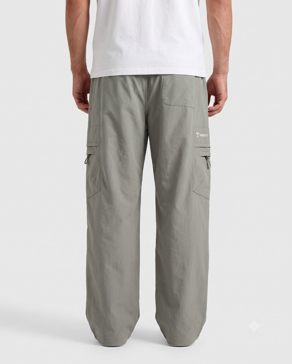Casual Drawstring Utility Trousers with Zipper Pockets | Fabric Studio