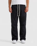 Casual Black Tech Pants with Contrast Drawstring | Fabric Studio